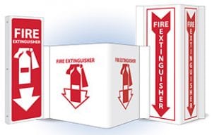 fire extinguisher dimensional signs