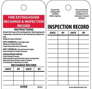 fire extinguisher inspection tags